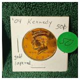 2-2004 Kennedy 50c Gold Layered UNC
