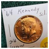 1984 Kennedy Silver 50c Gold Layered UNC