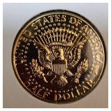 1984 Kennedy Silver 50c Gold Layered UNC
