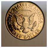 1984 Kennedy Silver 50c Gold Layered UNC