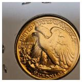 1943 Walking Liberty 50c Gold Layered UNC