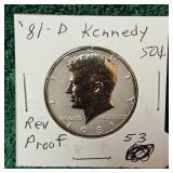 1981 Reverse Proof Kennedy