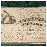 1861 $10 Confederate Note