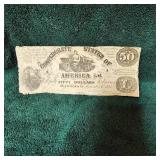 1861 $50 Confederate Note