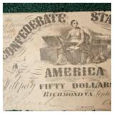 1861 $50 Confederate Note