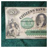 1857 Obsolete $20 Louisiana Note