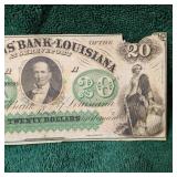 1857 Obsolete $20 Louisiana Note