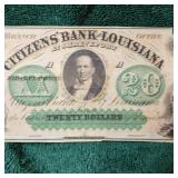 1857 Obsolete $20 Louisiana Note