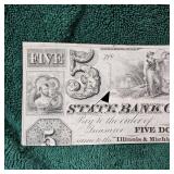 1842 Obsolete $5 Illinois Note