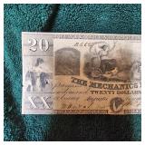1853 Obsolete $20 Georgia Note