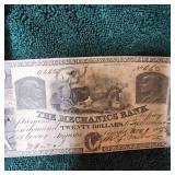 1853 Obsolete $20 Georgia Note