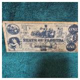 1863 Obsolete $1 Florida Note