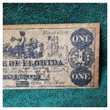 1863 Obsolete $1 Florida Note