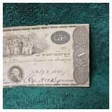 1823 Obsolete $5 Connecticut Note