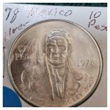 1978 Mexico 10 Peso Silver UNC