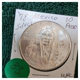 1978 Mexico 10 Peso SIlver