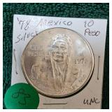 1978 Mexico 10 Peso SIlver