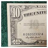 1953 $10 Silver Certificate AU