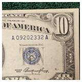 1953 $10 Silver Certificate AU