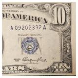 1953 $10 Silver Certificate AU
