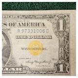 1935 A $1 Silver Certificate AFR WW II  (Backside Die Print Error)