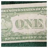 1935 A $1 Silver Certificate AFR WW II  (Backside Die Print Error)