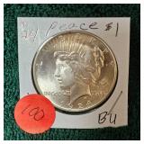 1924 Peace $1 BU