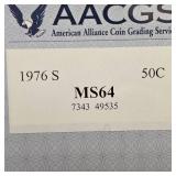 1976-S Kennedy Silver 50c MS64