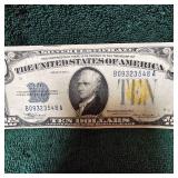 1934 A $10 Silver Certificate N AFR WWII