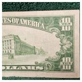 1934 A $10 Silver Certificate N AFR WWII