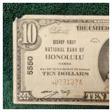 1929 $10 National  Honolulu, Hawaii Note