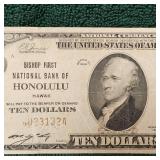 1929 $10 National  Honolulu, Hawaii Note