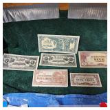 5c to 410 Japanese WW II Script Bank Notes