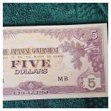 5c to 410 Japanese WW II Script Bank Notes