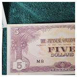 5c to 410 Japanese WW II Script Bank Notes