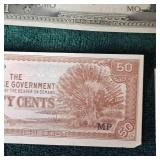 5c to 410 Japanese WW II Script Bank Notes