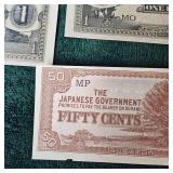 5c to 410 Japanese WW II Script Bank Notes