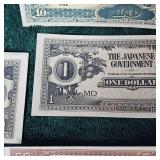 5c to 410 Japanese WW II Script Bank Notes