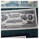 5c to 410 Japanese WW II Script Bank Notes
