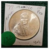 1977 Mexico Silver 10 Peso UNC