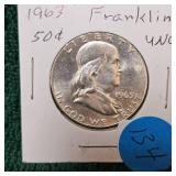 1963 Franklin 50c UNC