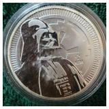 2017 Darth Vader "Star Wars" 1 oz Silver Coin