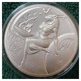 2 oz Egyptian Goddess Encapsulated Cat Silver Coin