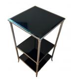 Etagere with Black Glass Shelves