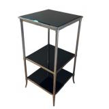 Etagere with Black Glass Shelves
