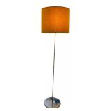 Vintage Floor Lamp and Velvet Shade in Brown / Mid Century Design Floor Lamp