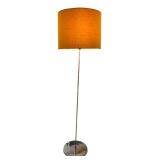 Vintage Floor Lamp and Velvet Shade in Brown / Mid Century Design Floor Lamp