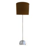 Vintage Floor Lamp and Velvet Shade in Brown / Mid Century Design Floor Lamp