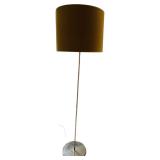 Vintage Floor Lamp and Velvet Shade in Brown / Mid Century Design Floor Lamp