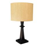 Stylish Pottery Barn Dark Brown Metal Table Lamp with Linen Shade